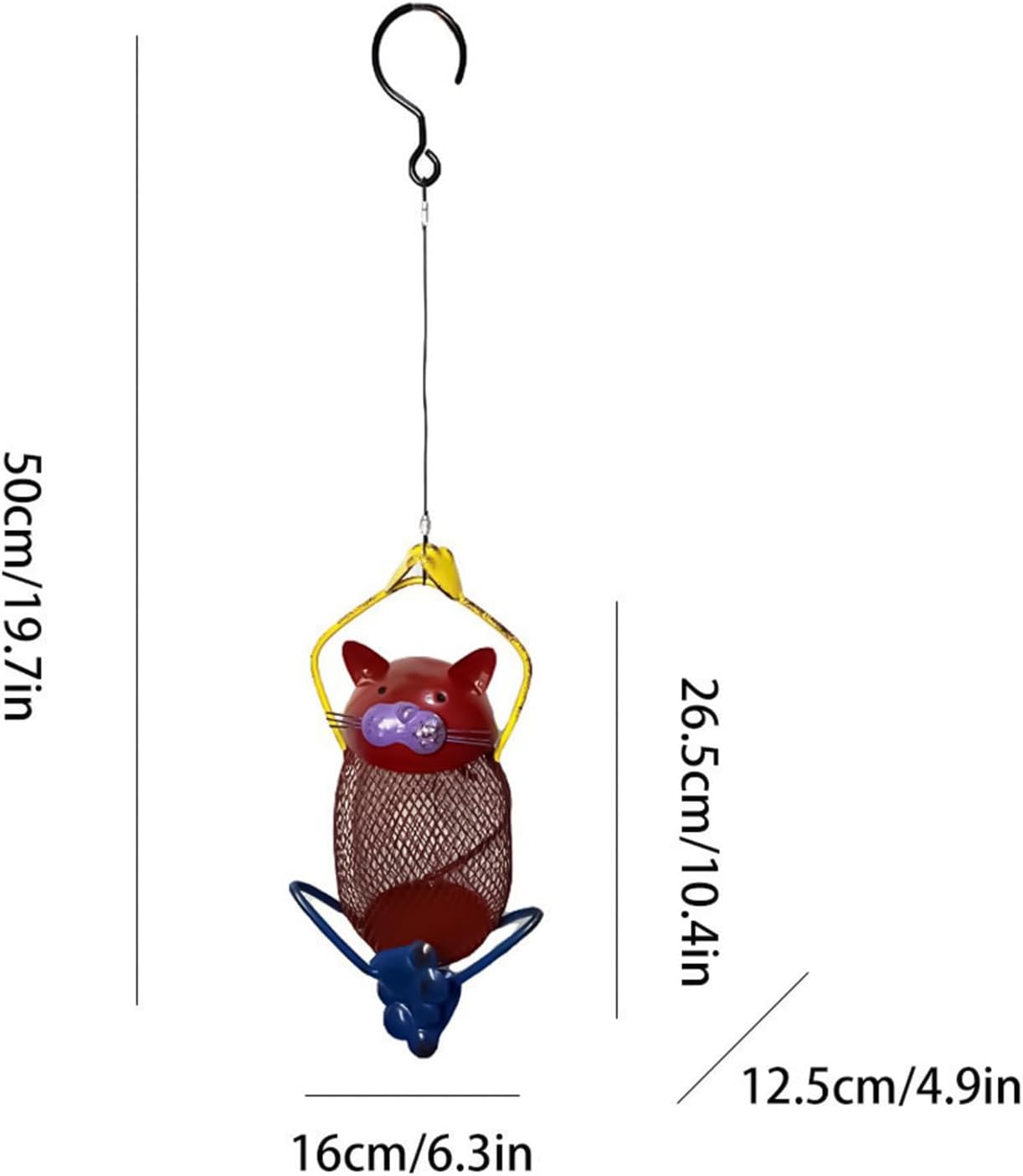 Metal Bird Feeder,Cat-Shaped Metal Frame Food Station | with Hook Squirrel Proof Small Hummingbird Feeder | for Outside Garden Yard Wildlife Observation