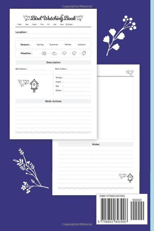 Bird Watching Logbook Journal: Bird Watching Notebook Sized 6"x9", 110 Pages - A Birdwatching Journal for Bird Watchers and Birders - Perfect Gifts For Birdwatchers