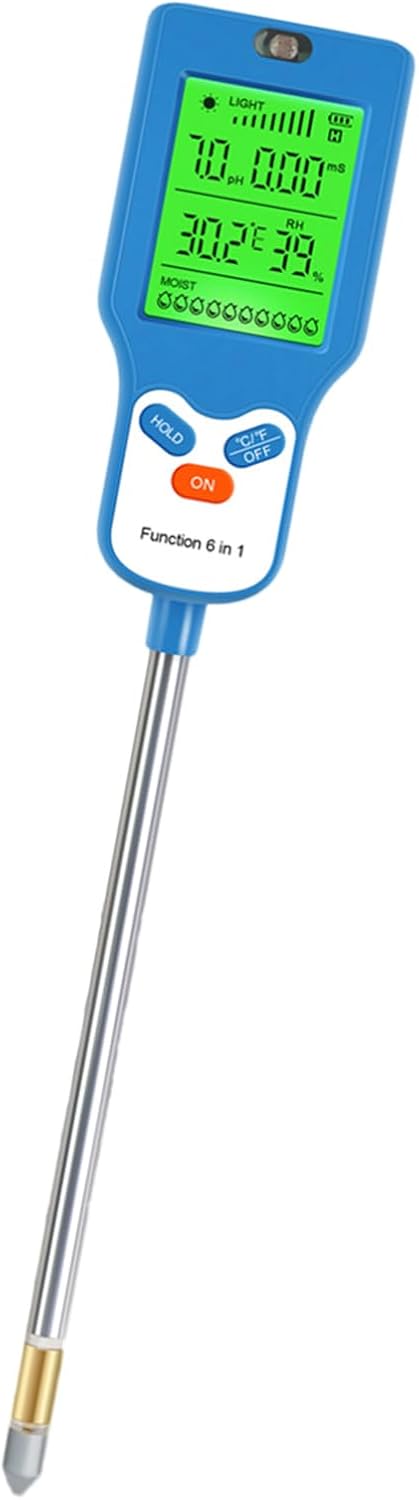 Soil Testing Set for Home Garden and Greenhouses 6 in 1 Functionality 