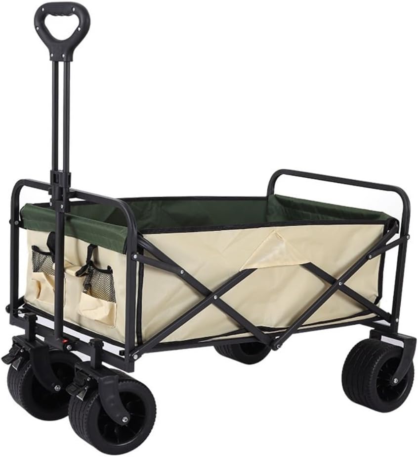Portable Camping Cart,Outdoor Foldable Beach Trolley Cart for Camping and Picnics Portable Hand Operated Camper Cart with Trailer for Outings