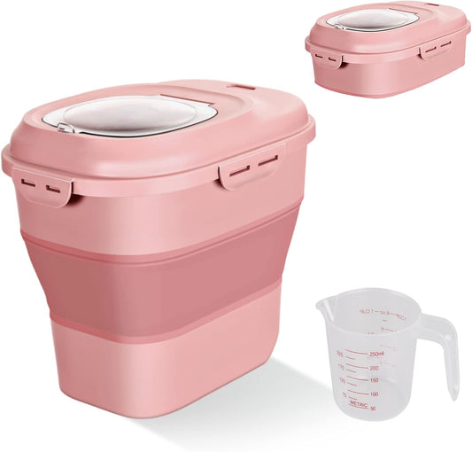 Cereal Rice Food Storage Containers, Collapsible 20 to 50 Lbs Dispense