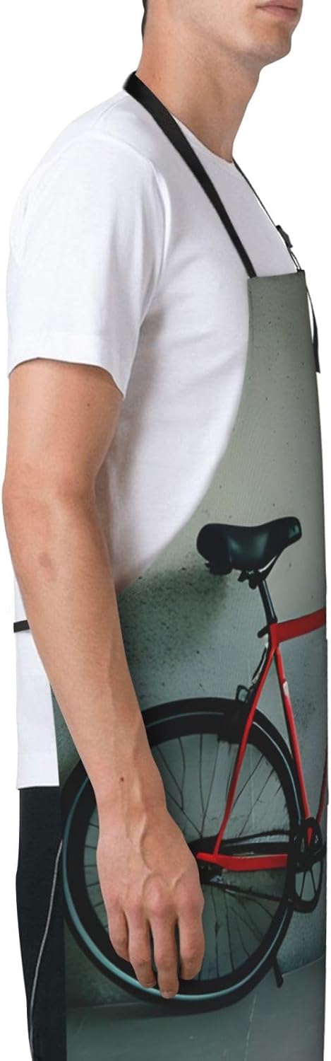 YANYU Retro bicycle pattern Print 28x33 In Kitchen Apron Stylish Chef 