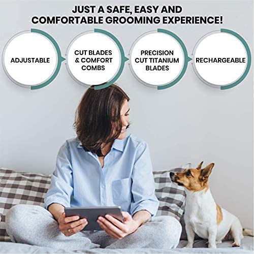 Pet Union Professional Dog Grooming Kit - Cordless Low Noise Dog Clipp