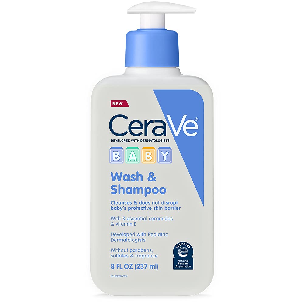 CeraVe Baby Wash & Shampoo, Fragrance, Paraben, & Sulfate Free Shampoo