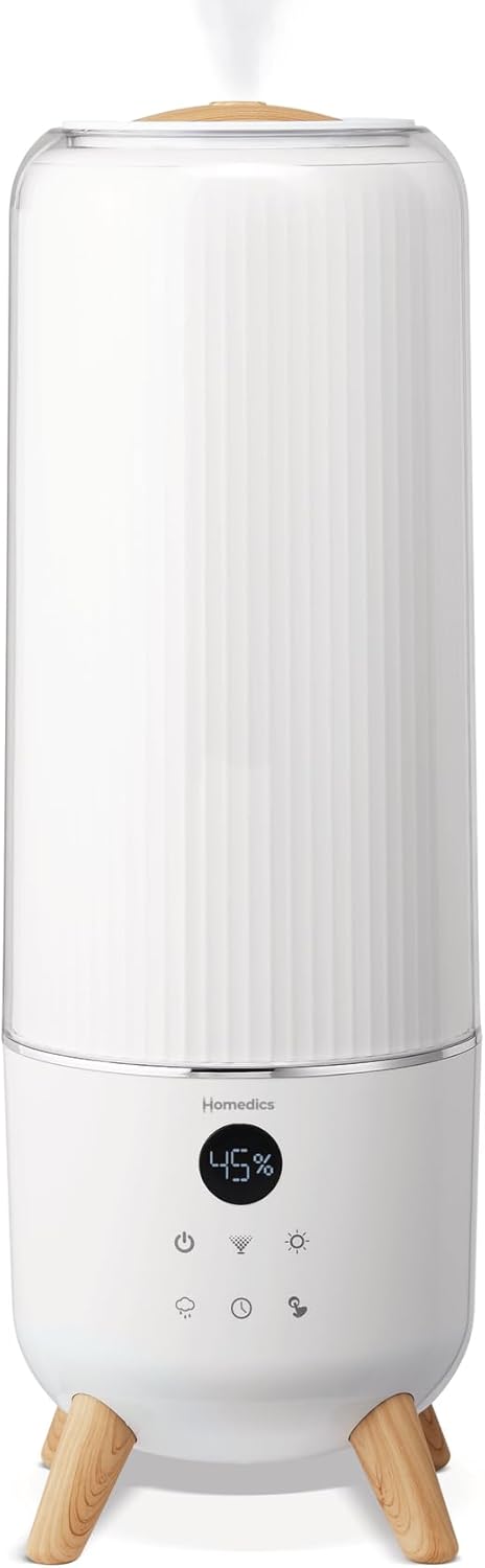 Homedics Ultrasonic Humidifier - Large Deluxe Air Humidifiers for Bedr