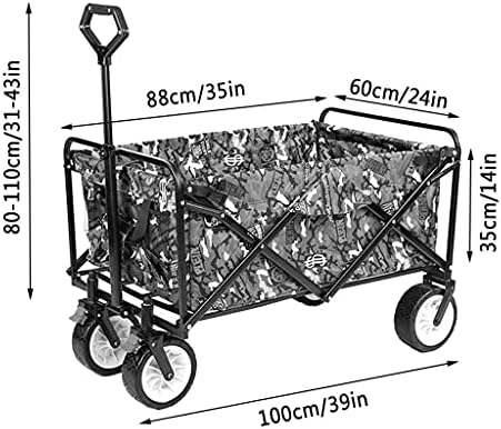 Trolleys, Outdoor Foldiutility Wagon Garden Trolley, Foldable Pull Wagon, Heavy Duty Campicart with Brake, up to 100 Kg Load/Style 6