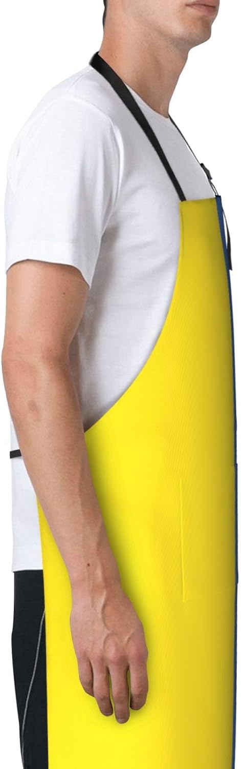 Ukrainian flag print Waterproof chef's apron with pocket apron for kitchen cooking baking barbecue and gardening