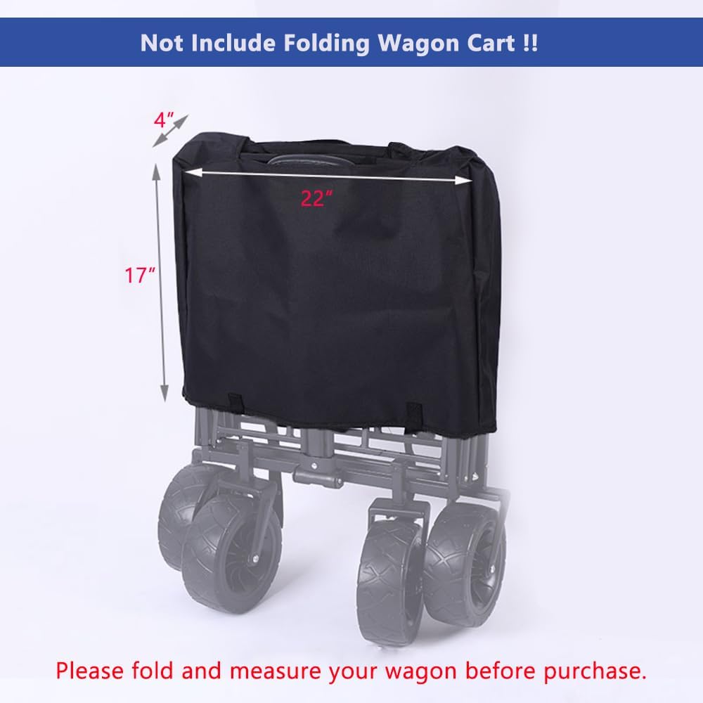 Folding Wagon Cover Fit for Outdoor & Garden Cart Dustproof Accessories, 600D Heavy Duty, 22"x17"