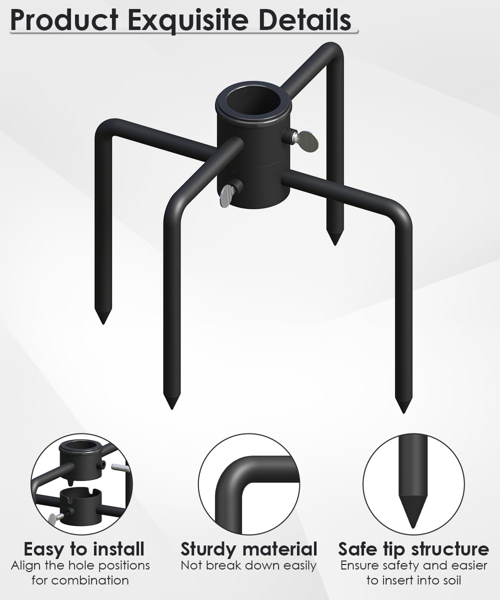 Mocomax Pole Stabilizer Stand Base Applies to 1.41" to 2.12" Shepherds