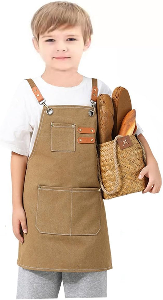 Kids Aprons AdjustableTool Waterproof For Cooking Painting Gardener Ca