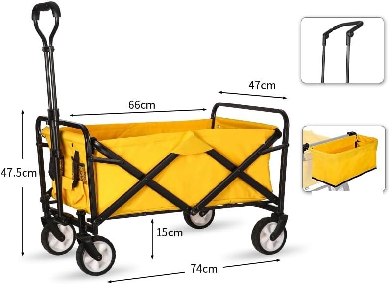 Collapsible Wagon Cart with Wheels Foldable Folding Wagons Carts Silen