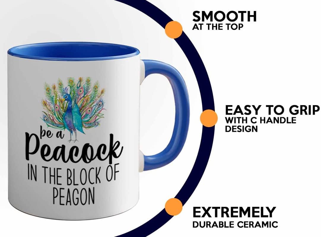 Bird Lover Two Tone Blue Edition 11oz - Peacock Block pgeons - Humming