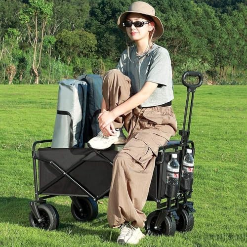 Collapsible Wagon Cart with Wheels Foldable Folding Wagons Carts Silen