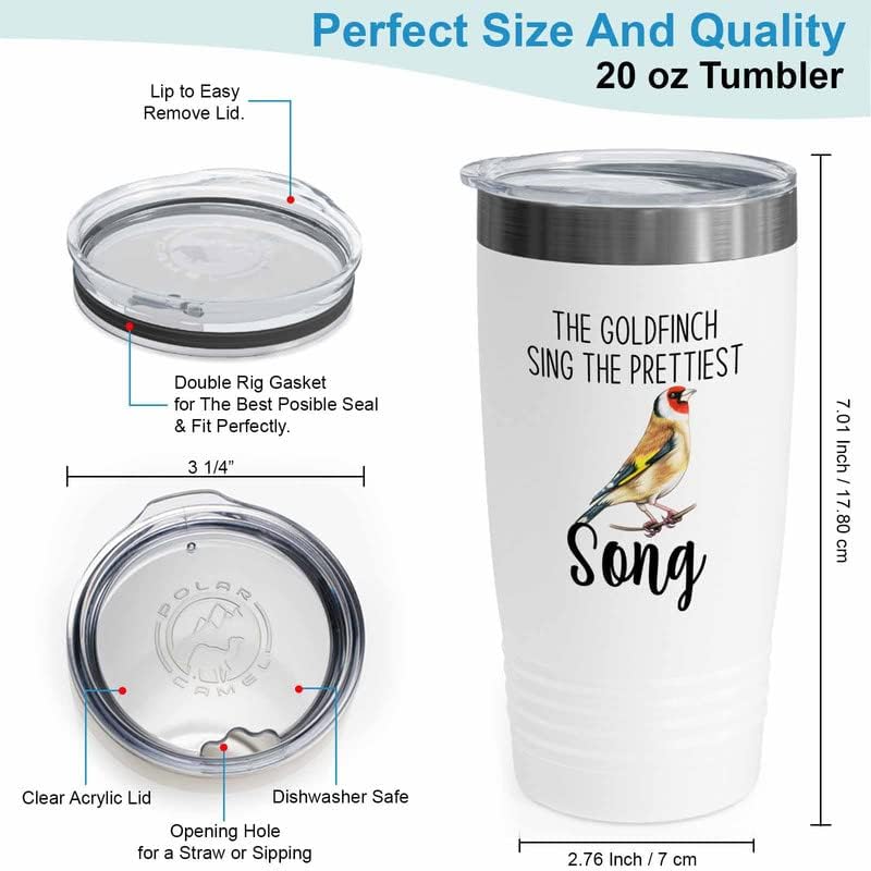 Bird Lover White Edition Viking Tumbler 20oz - Prettiest Song - Hummin