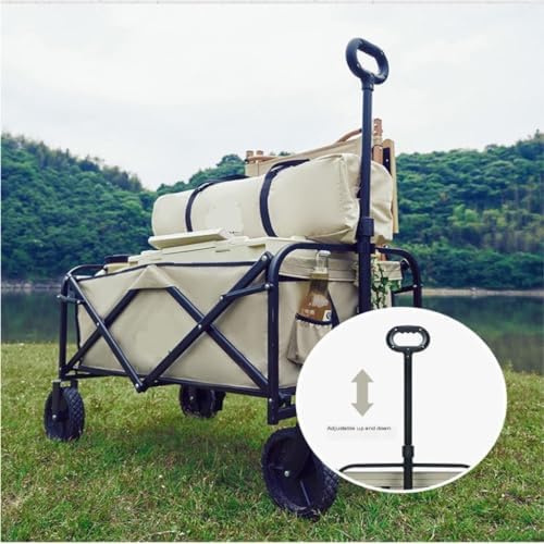 Portable Camping Cart,Beach Trolley Cart for Off Road Camping Portable Folding Campervan Trailer for Picnic Night Market Stall Outdoor Carts Ideal for Outdoor Adventures and Trav