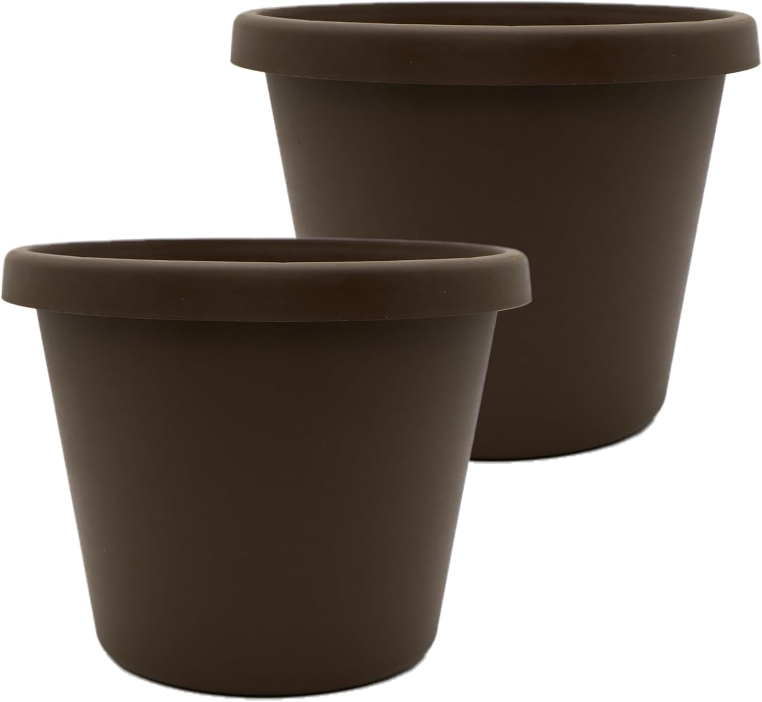 The HC Companies 24 Inch Prima Round Planter Pots with Drainage Holes 