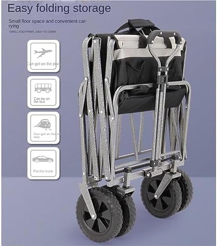 Collapsible Wagon Cart with Wheels Foldable Folding Wagons Carts Silen