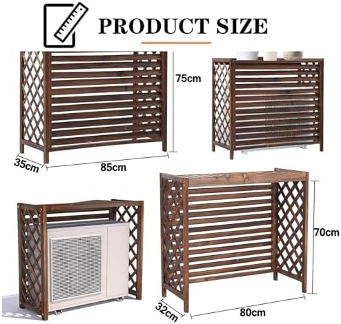 Solid Wood Outdoor Air Conditioner Cover - Sunproof & Waterproof Protection, Versatile Plant Display Stand & Outdoor Storage Shelf, 100x43x94cm for Garden Use