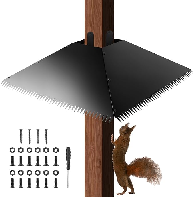 Odies Metal Squirrel Proof Baffle for Bird Feeders, 4x4 Post Squirrel 