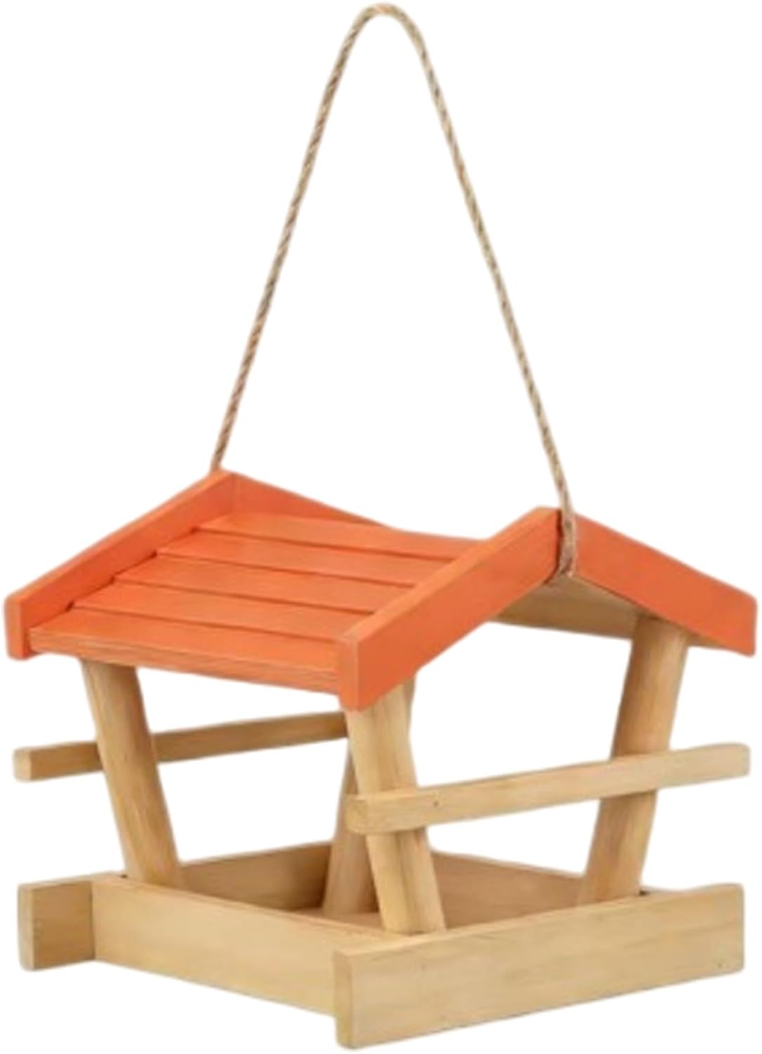 Bird Feeders for Outdoors, Wooden Squirrel-Proof Hanging Bird Feeder w