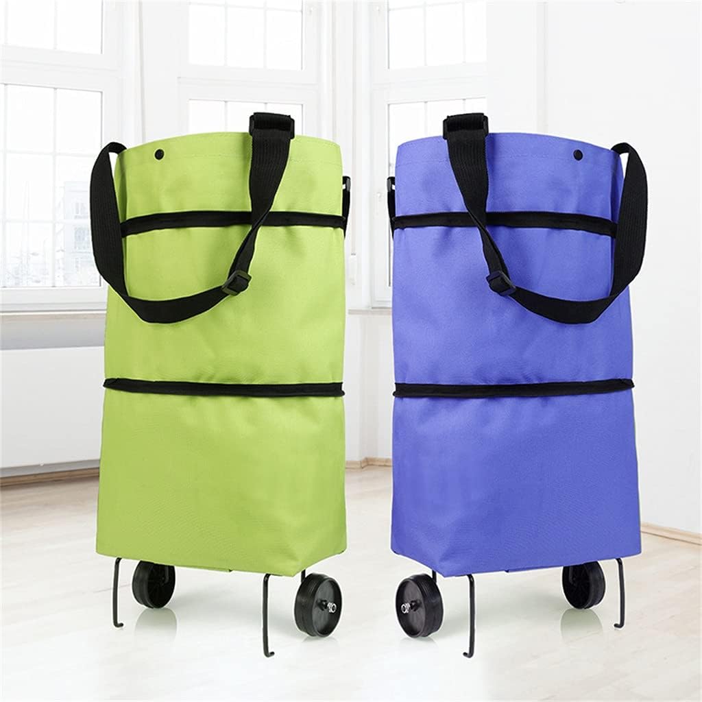 JSEIAJB Folding Shopping Pull Cart Trolley Bag with Wheels Foldable Sh
