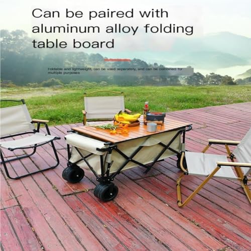 Portable Camping Cart,Outdoor Beach Camping Trolley Cart with Foldable