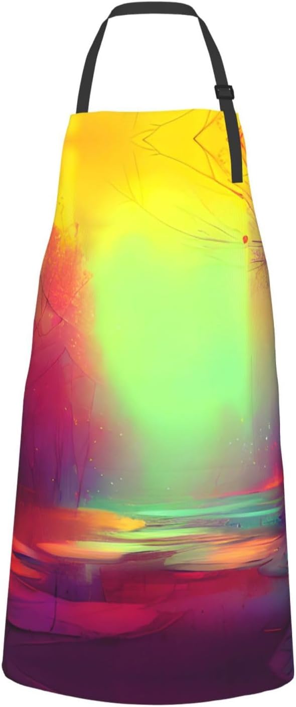Dream colorful print Waterproof chef's apron with pocket apron for kitchen cooking baking barbecue and gardening