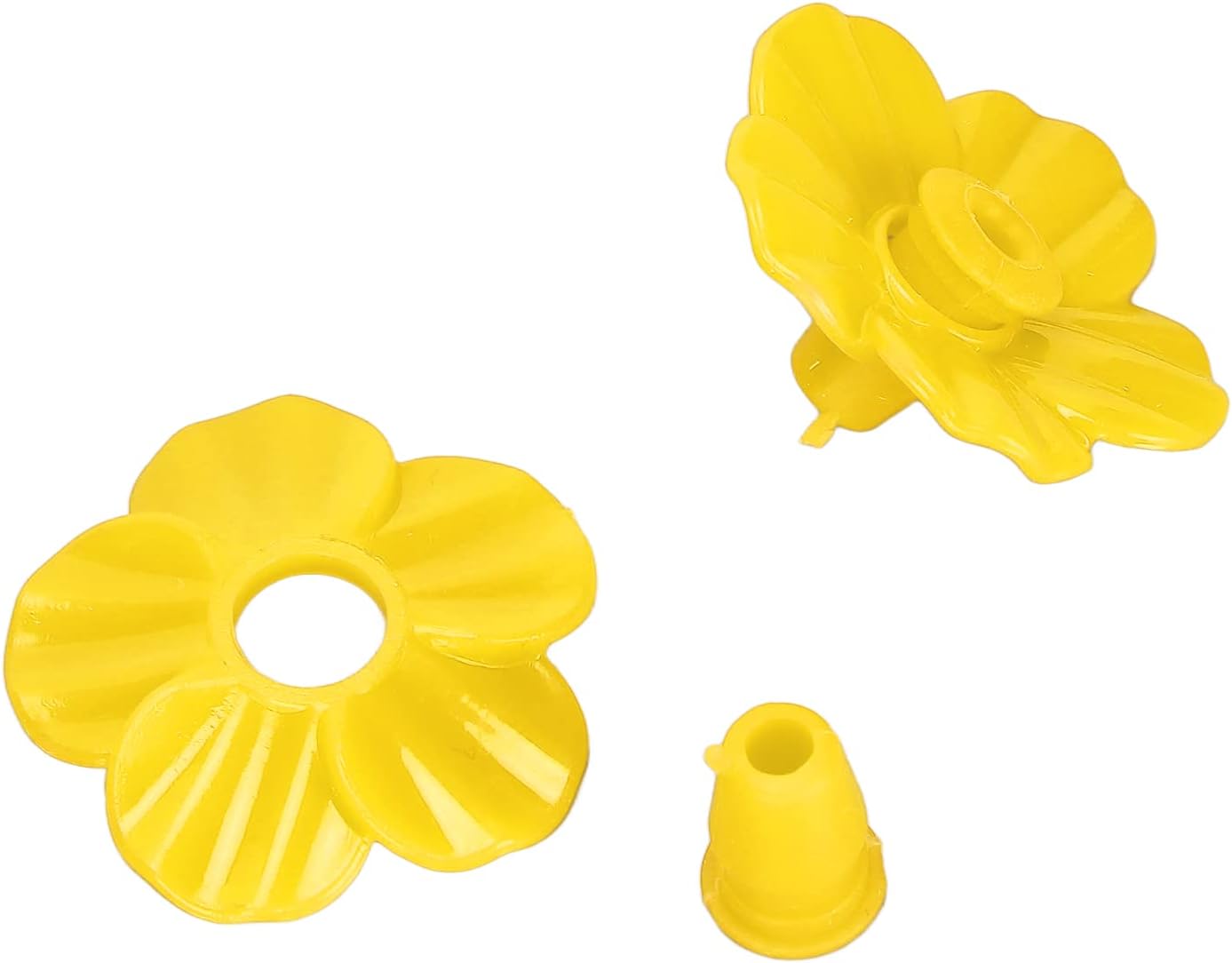 Hummingbird Feeder Flowers, 30Pcs Bird Feeder Replacement Parts with Bright Colors Outside Garden Decoration (Plastic)(Yellow)
