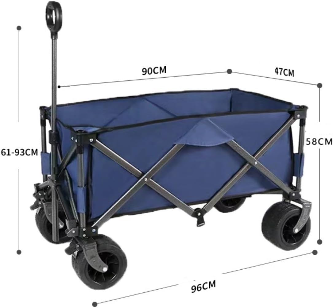 Wagon Cart Beach Wagon Garden Wagon Folding Wagon Cart Utility Garden Trolley Portable Rolling Shopping Trolley for Beach Outdoor Picnic Grocery Wagon Utility Wagon