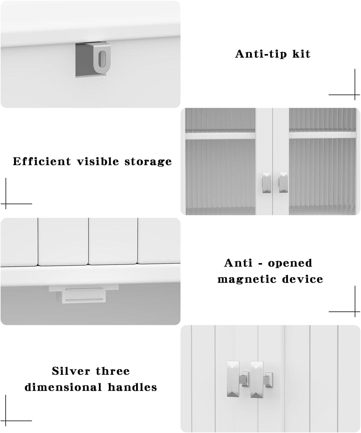 53.1" H Tall Bathroom Storage Cabinet, Bathroom Floor Cabinet with 6 D