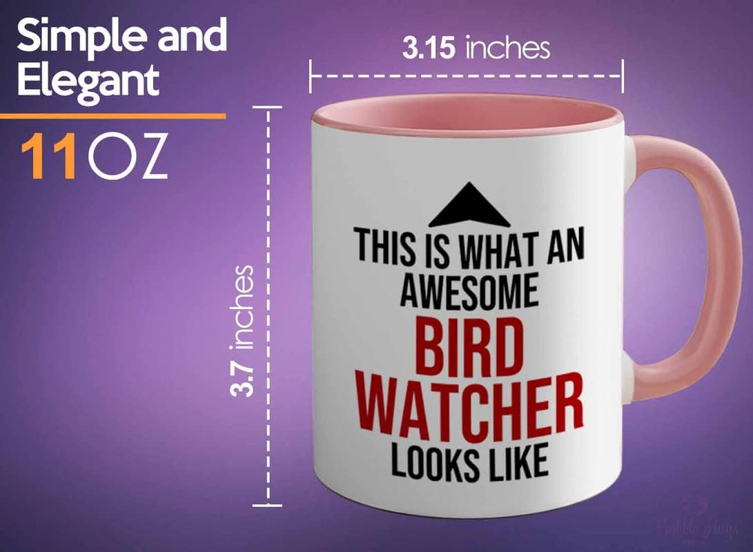 Bird Lover Two Tone Pink Edition 11oz - Awsome Bird Watcher Looks Like