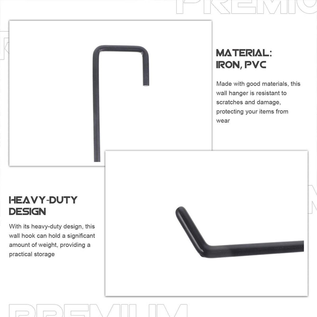 Milisten 6pcs Heavy Duty Wall Storage Hooks for Hanging Yard Tools and