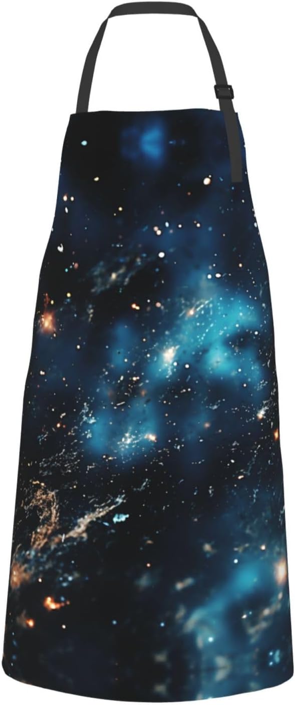 Galaxy Sky print Waterproof apron with pocket adjustable cooking apron for adult kitchen bibs to bake