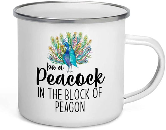 Bird Lover Camper Mug 12oz - Peacock block pgeons - Hummingbird Nest C