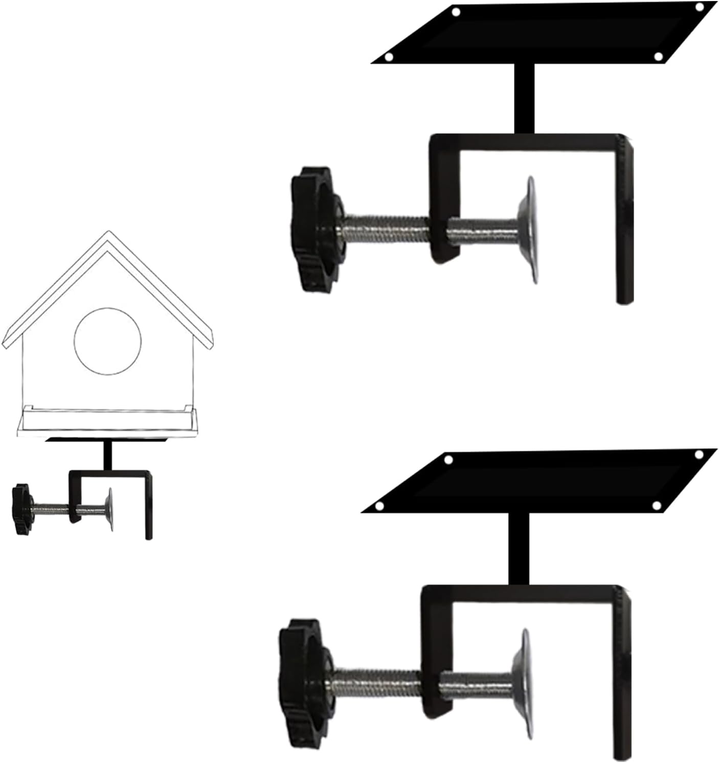 Bird House Pole for Fence 2 Pack,Heavy Duty Feeder Pole Mount Kit(Bird House Not Included)