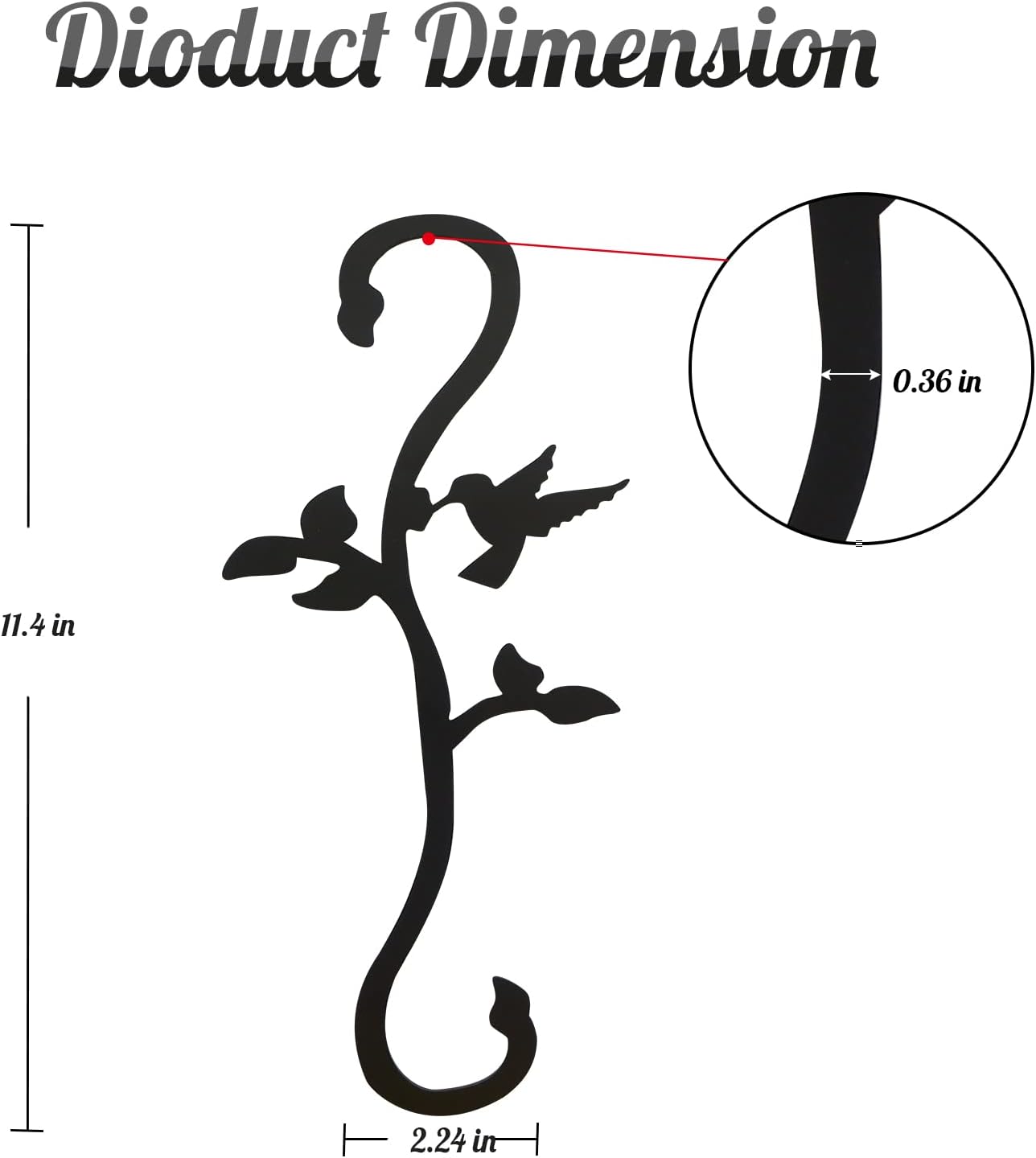 Hummingbird Bird Feeder Hanger Hooks for Outdoors Hanging, Shepherds Hanging Plant Hooks, S Garden Fence Hooks for House, Wind Chimes, Flower Basket(2PCS)
