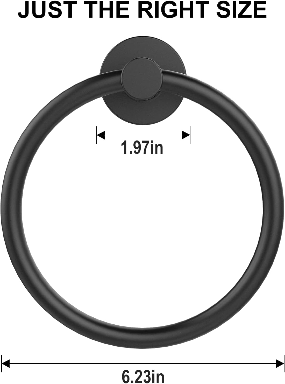 SetSail Towel Holder for Bathroom Wall Matte Black Towel Ring Stainless Steel Hand Towel Holder Heavy Duty Towel Hanger for Bath, Kitchen