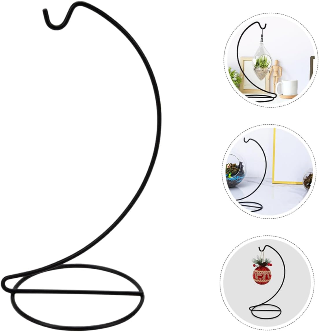 PRETYZOOM 3pcs Ornament Stands Glass Globe Display Holders Craft Hook Stands for Homes Offices Schools