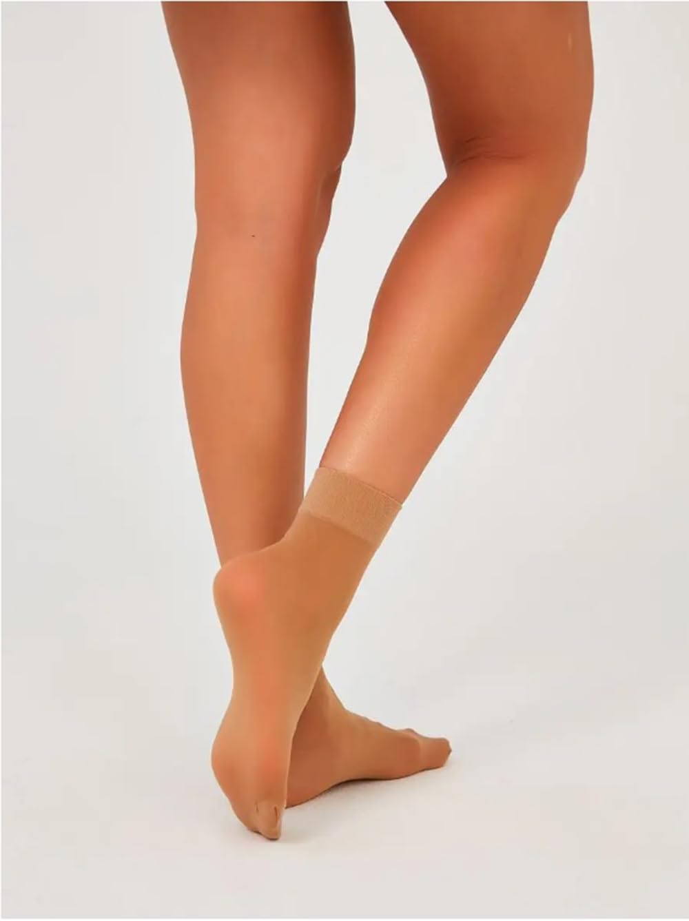 Pioni Women's 5 Pairs Nylon socks for women Ankle High Sheer Socks Tig