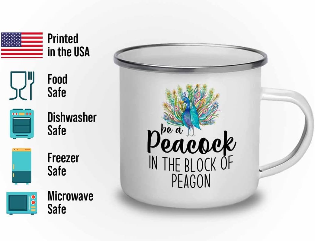 Bird Lover Camper Mug 12oz - Peacock block pgeons - Hummingbird Nest Cage Parrot Dad Gardening Outdoor Birdwatcher Feeder