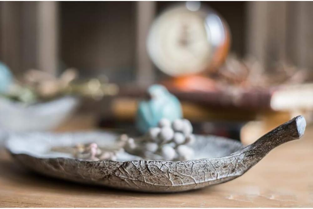 Leaf Decorative Tray Garden Window Bird Feeder Tray Garden Outdoor Patio Rustic Decor,B+32188cm