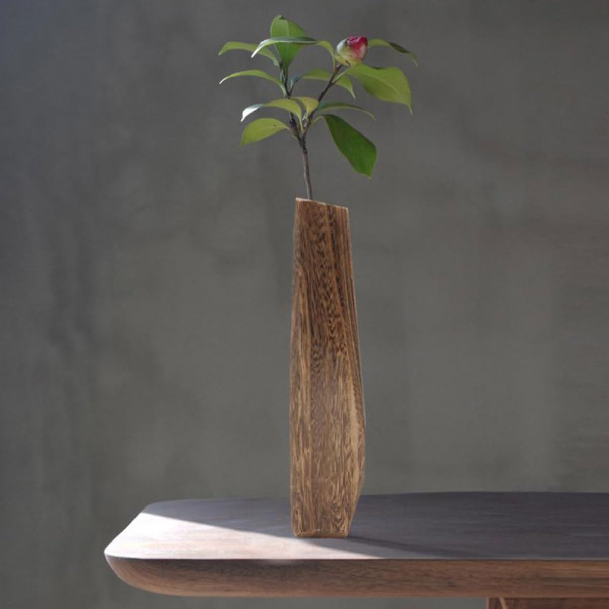 BESTOYARD Wooden Vase for Hydroponic Plants 7x6x29.5cm Leakproof Paulownia Wood Flower Pot Creative Desktop Decoration Home and Office Tabletop Planter