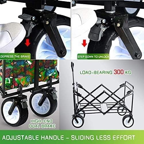 Wagon Cart Beach Wagon Garden Wagon Wagon Cart Utility Folding Wagon Portable Large Capacity Beach Trolley Shopping Picnic Grocery Grocery Wagon Utility Wagon