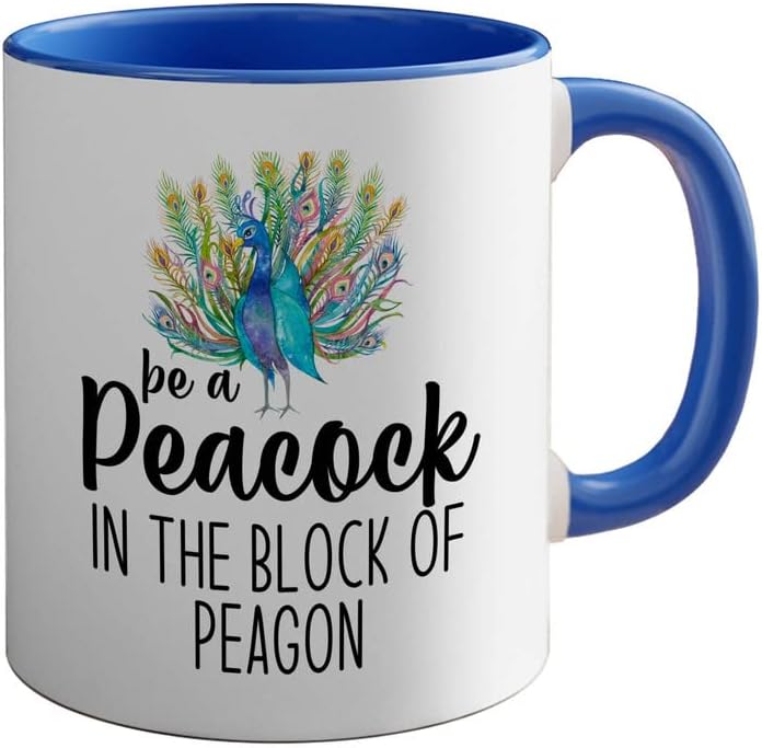Bird Lover Two Tone Blue Edition 11oz - Peacock Block pgeons - Humming