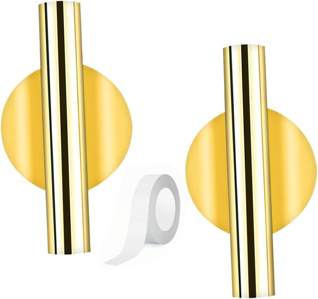 Wall Mounted Flower Vase Gold Floral Tube Metal Planter with Adhesive 