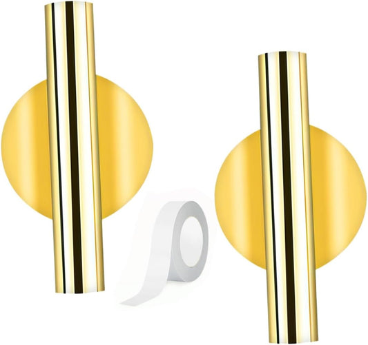 Wall Mounted Flower Vase Gold Floral Tube Metal Planter with Adhesive 