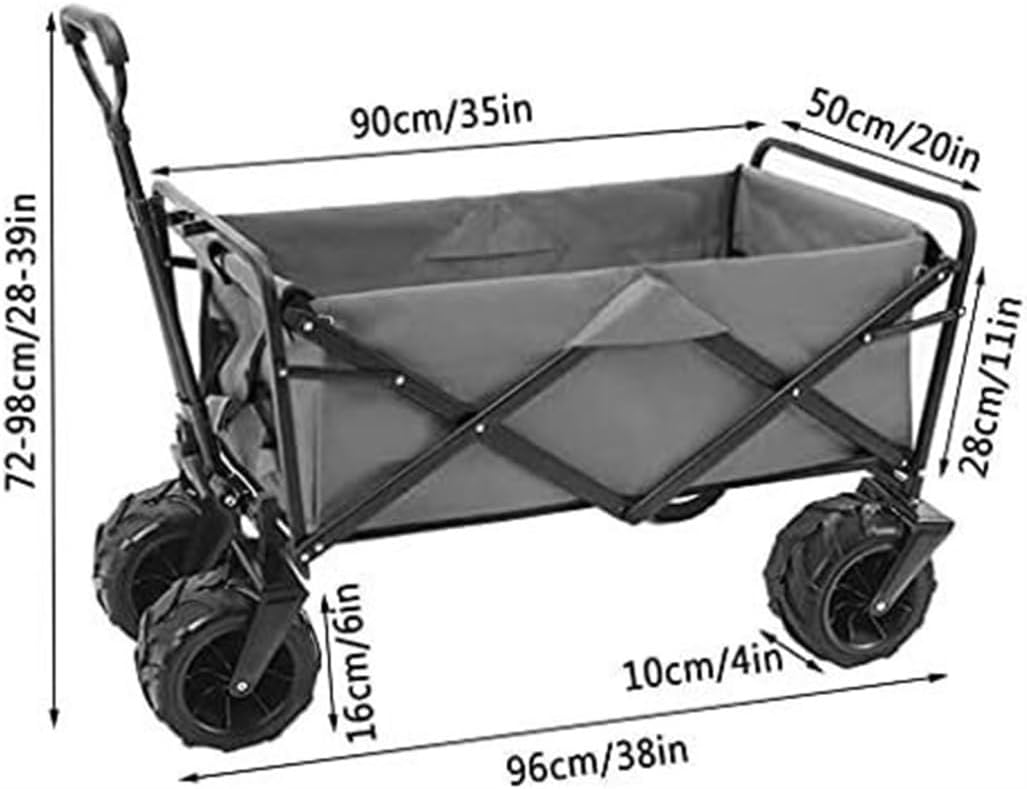 Collapsible Wagon Cart with Wheels Foldable Folding Wagons Carts Silen