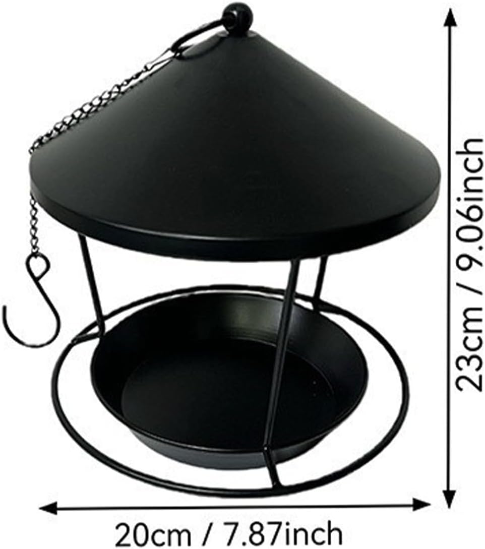 Easy Installation Iron Hanging Bird Feeder with Ornamental Circles for Garden Decoration Weatherproof Large Capacity Bird Feeder
