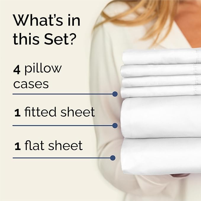 Queen 6 Piece Sheet Set - Comfy Breathable & Cooling - Ultra Soft Hote
