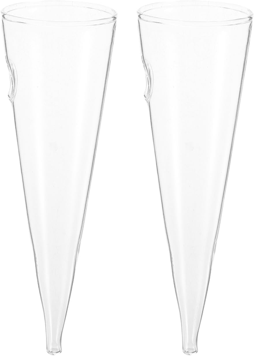 BESTOYARD 2 Pcs Wall-Mounted Vase, 6-Inches Cone Shape Transparent Hydroponic Planter for Flowers, Hanging Wall Decor for Home, Office, Balcony, and Indoor Spaces